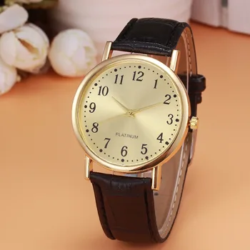 

Retro Design Clock Watch Men's Black Leather Band Analog Quartz Watch Men Luxury Golden Dial Wrist Watches Business Montre #Zer