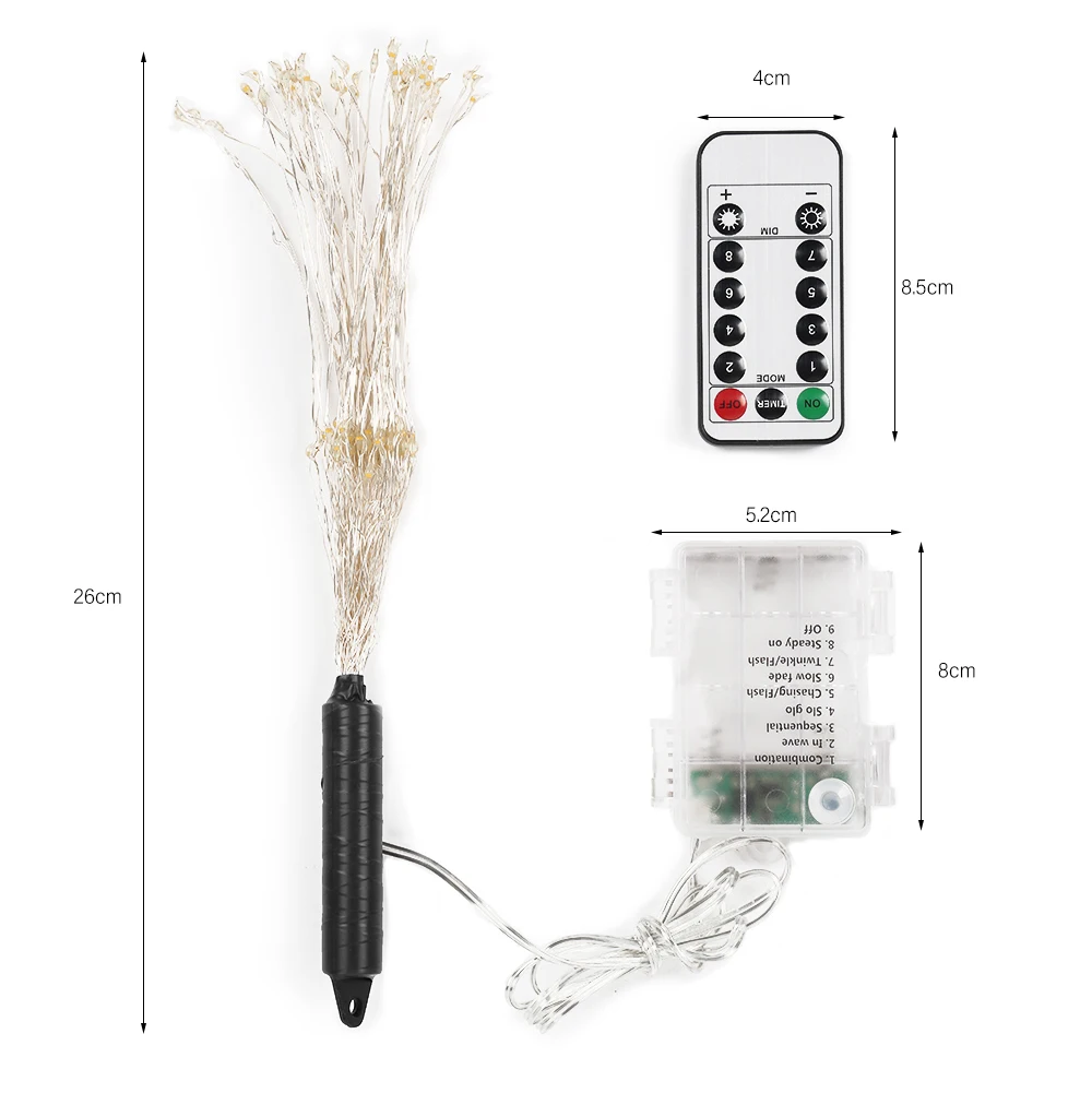 String Light Fireworks Ball LED Wire Fairy Lights with Remote Control