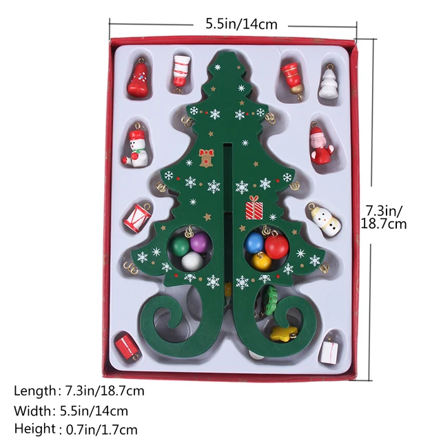 1set/lot 18.7*13.9*1.7cm Wooden Christmas Tree Ornaments DIY Home Party New Year Kerst Decorations Creative Christmas Gifts 20 01aa