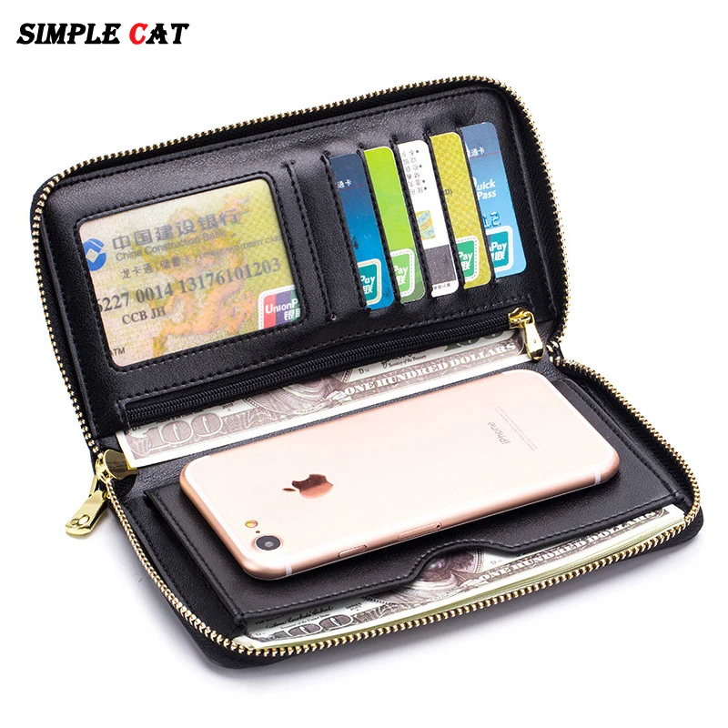 

2018 New Women Leather Wallet Multifunctional Split Leather Zipper Purse Strap Clutch Wallets For Female Hot Sale Summer
