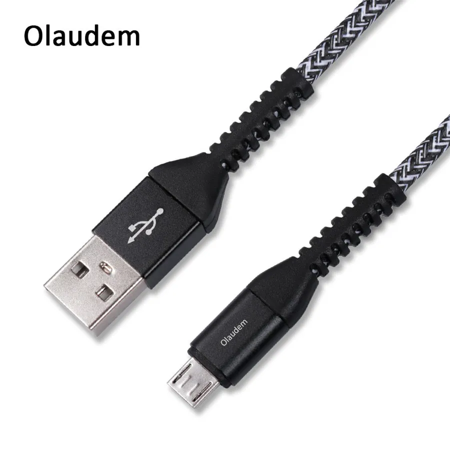 Olaudem Кабель Micro USB тканевый Плетеный кабель для Android зарядное устройство Xiaomi samsung