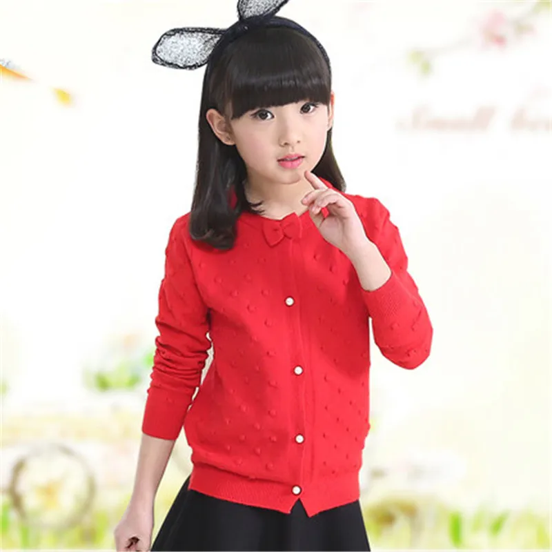 Girls Cardigan Cotton Knitted Sweaters For Girls Clothing Children Outerwear 2 4 6 8 10 12