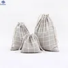 1Pcs White Grey Black Color Happy Gifts Plaid Printed Drawstring bag For Children Ultralight Mesh Clothing Cosmetic Storage Bag ► Photo 2/6