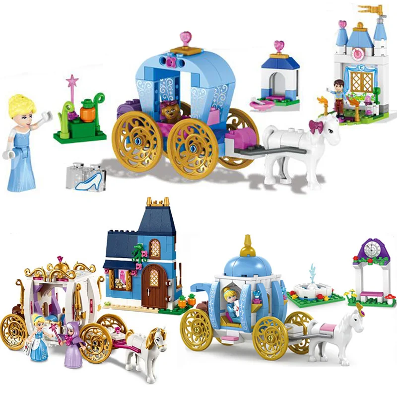 

Girls Building Blocks 37002 Duploe Princess Cinderella Pumpkin Carriage Set Toys Compatible Friends 41053 41146