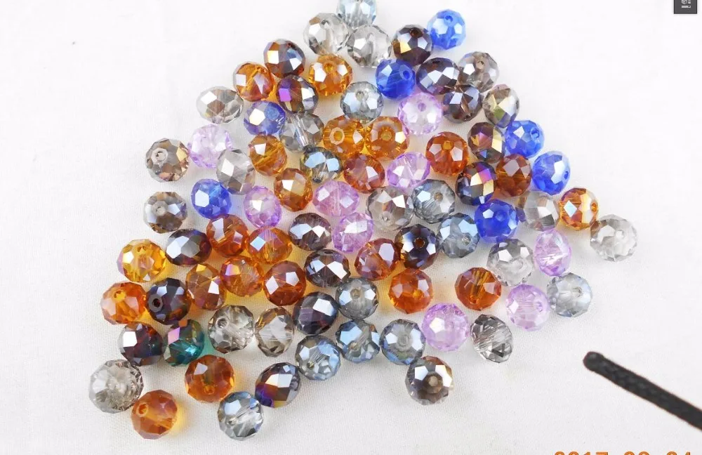

Mixed color Quality 6MM 50piece/lot Candy Color Round Faceted Glass String Beads Crystal Rondelles