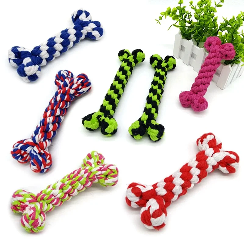 Toy for Dog Cotton Knot Bone Toys Pet Outdoor Training Dog Toy Natural Teether Bone for Small Dogs Safe Tough Puppy Toy