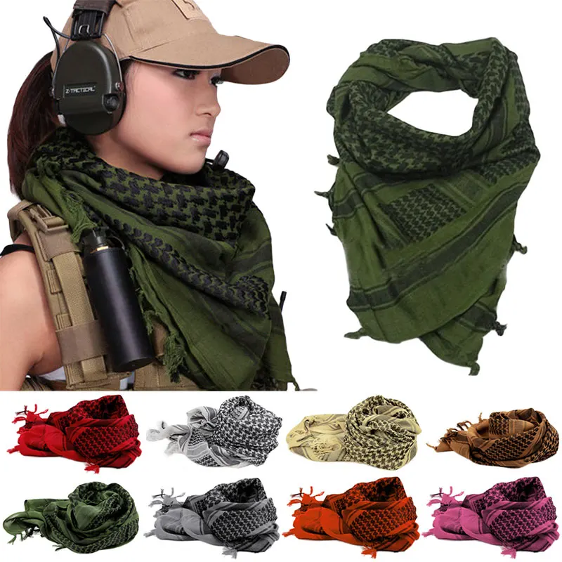 Лидер продаж Для женщин Для мужчин ветрозащитный шарф шею военный шарф Мусульманский Хиджаб shemagh шарфы тактический пустыня Арабская Keffiyeh