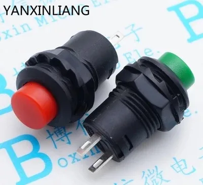 

10PCS Mini Small Round Button Red Green Self-locking Push button Switch Latching ON/OFF 12mm 3A 125V 1.5A 250V AC