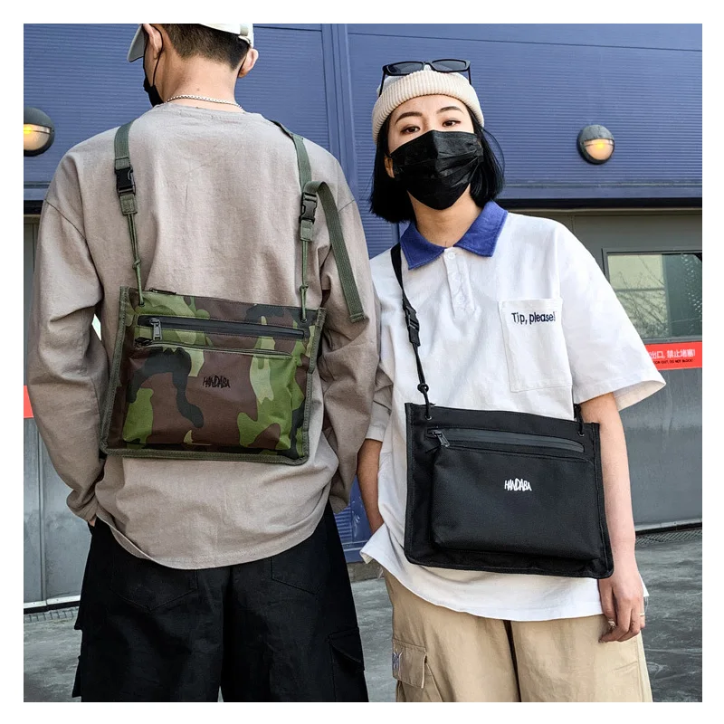 Fashion Cross Chest Bag Canvas for Men Women 2019 Hip Hop Tactical Streetwear Chest Pack Short Trip Travel Messengers Bag
