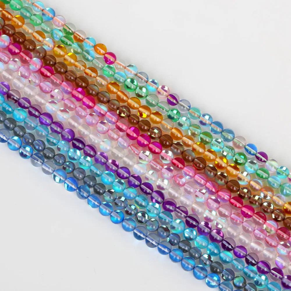 

Fashion 11Colors to choose 6mm/8mm Crystal Glass Smooth Flash Loose Spacer Beads for Necklace&Bracelet&DIY Jewelry Making