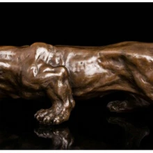 Медь латунь ремесел Ползучая Cheetah деко Скульптура Jaguar пантера животных голова животного реального Чистая латунь статуи статуя