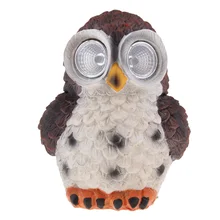 Наружная Солнечная садовая лампа в форме Совы-многоцветная меняющаяся светодиодный светильник на солнечной батарее для сада, патио, двора