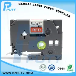 Прямые продажи производителя Совместимость tze-415 белый на красный 6 мм этикетки для PTouch Этикетка принтера с идеальной совместимости