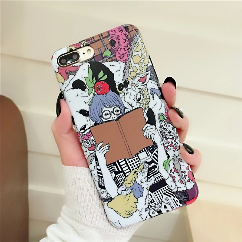 Girl with Panda iPhone XS case 7 8 plus XR XS max (1)