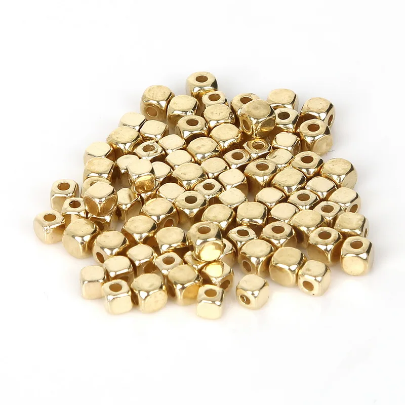 300-500 шт./мешок 3 мм/4 мм родием KC Золотой браслетов, ожерелий, диаметр-Пластик квадратный семена бисер с большим отверстием Diy шарма бусины для изготовления ювелирных изделий - Цвет: KC Gold