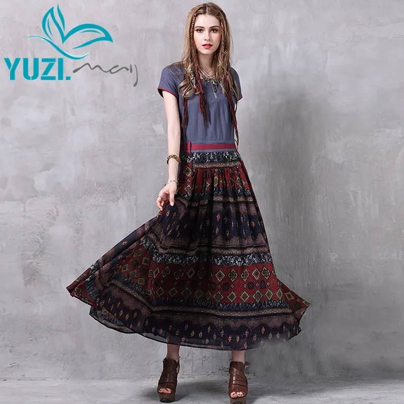 Женское Хлопковое платье макси Yuzi.may Летнее льняное в стиле бохо с коротким
