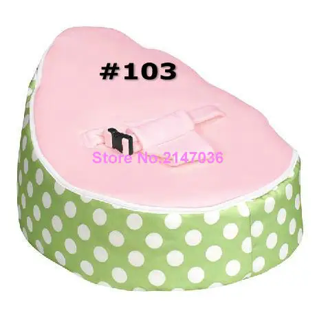 Green polka with blue / white / pink harness seat Designer hot-sale baby bean bag