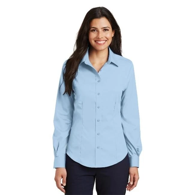 Port Authority L638 Port Authority Ladies Non-Iron Twill Shirt Sky Blue - Medium