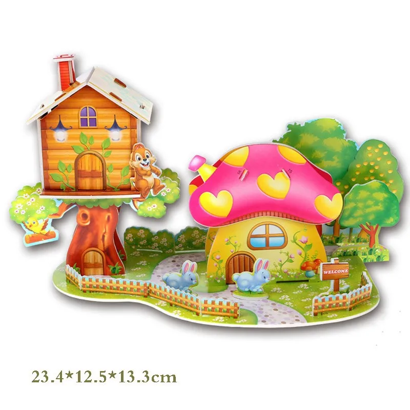 Brinquedo-Education-Jigsaw-Puzzles-For-Kids-Children-Toys-Developmental-3D-DIY-Puzzle-Lovely-Paper-Castles-Houses-TY0002 (8)