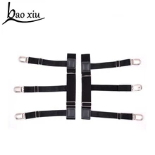 Высокое качество черный полиэстер для женщин и мужчин чулки подвязка 2,5 см ширина застежки подвязка эластичная Мужская футболка ремень аксессуары