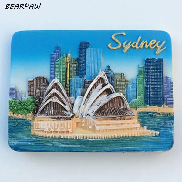 1 Pcs/set Cute Resin 3D Fridge Australia Sydney Opera House Refrigerator