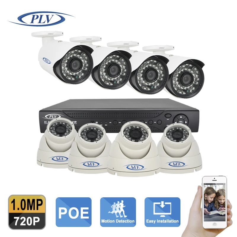 Home Surveillance System 8CH IP Security Camera PoE NVR Kit System With