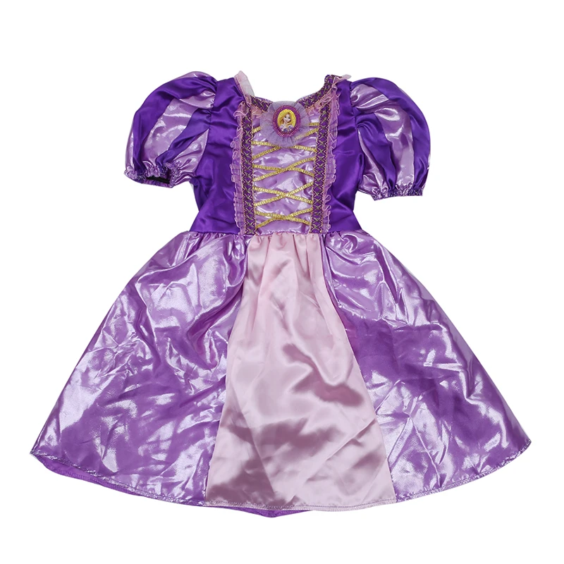 Блестящий костюм принцессы Рапунцель для девочек с персонажем Камея Очаровательное платье для Хэллоуина