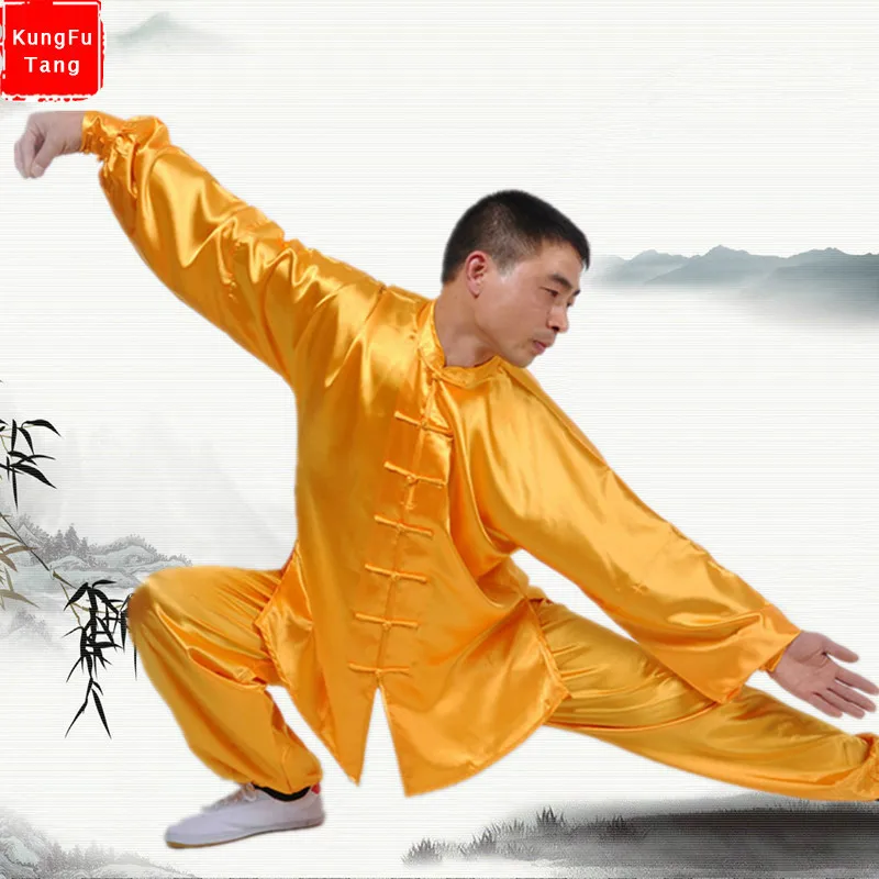 

KungFuTang Long sleeve Tai Chi clothing kung fu uniforms South Korea Chinese Martial Arts Costume wushu Performance Suit 9colors