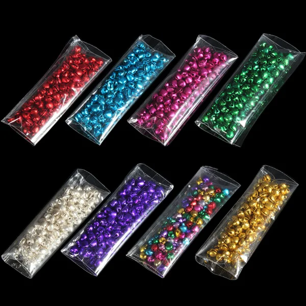 

Colorful 100Pcs/lot Iron Loose Beads Small Jingle Bells Christmas Decoration Pendants DIY Crafts Handmade Accessories