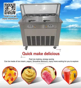 

Double Control ice cream machine pan size 35cm Two compressor 2 square pans with 5 buckets ice cream maker