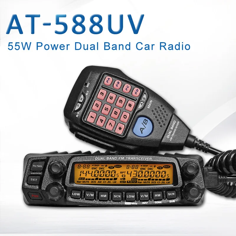 Подходит для Anytone AT-588UV Автомобильный/двухсторонний радио трансивер Interphone двойная частота двухстороннее радио