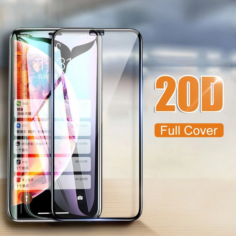 

Tempered Glass On The For IPhone XR XS Max X 8 7 6 6s Plus 20D Protective Glass For IPhone 6 6s 7 8 Screen Protector Film Cover