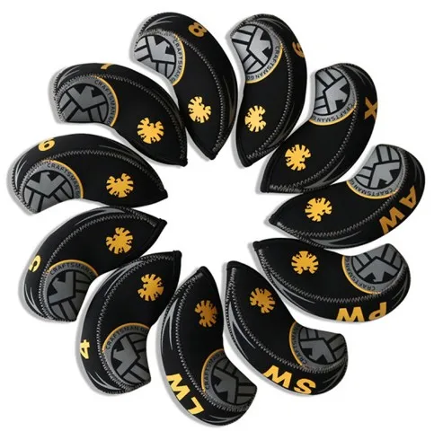 Newest 10pcs/set Neoprene Golf Iron Club Head Cover Universal Golf Iron Rod Protective Cover 4-9 AW LW PW SW Personality 3colors