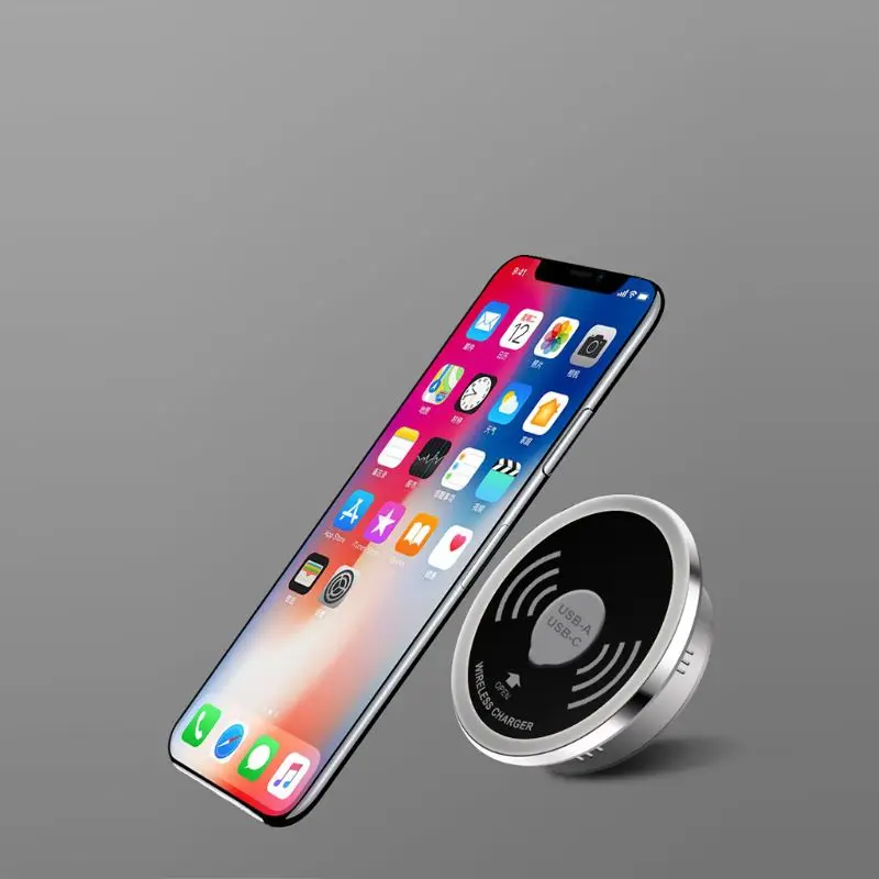  Desktop Wireless Charger 5W Fast Charging Pad Waterproof Plug Hole Conference Table Desk Home Offic