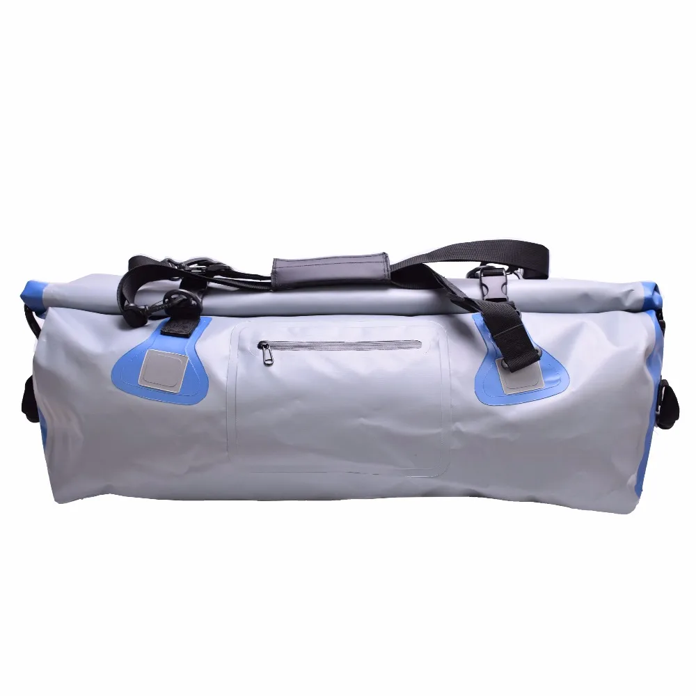 GZLBO 55L Waterproof Bottle Travel Bag PVC Gray Ultralight Bicycle Folding Roll Top Travel Duffel Bag