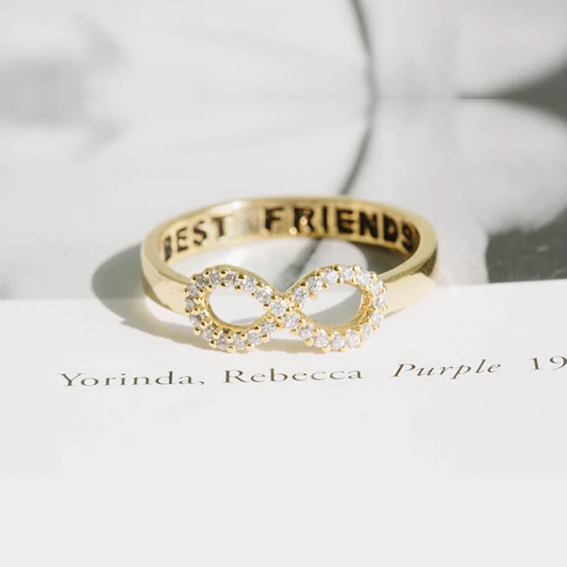 SMJEL Мода Лучшие друзья Бесконечность Кольца персонализированное кольцо для женщин Кристалл вечность Свадебные украшения для подружек невесты R023