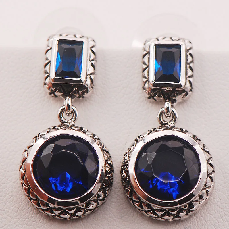 

Blue Crystal Zircon 925 Sterling Silver Earrings TE471