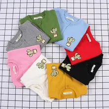 Осень-зима детская кактус вышивка открытым хлопок с длинными рукавами и круглым вырезом однобортный чистый цвет для мальчиков и девочек детские свитера