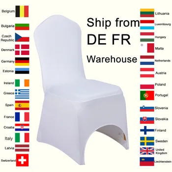 

Ship from France 50PC/Lot Universal White Spandex Lycra Chair Covers for Wedding Banquet Party Hotel Event Decoration Covers