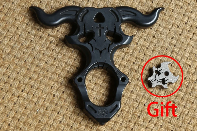 

District 9 Satan single finger ring Titanium Defense punch daggers outdoor Buckle Survival pocket EDC Knuck knuckles Multi tool
