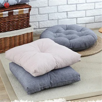 

Home decor Japan style 45*45cm Cotton&Linen Seat Chair Cushion Square Gray Cushions for Yoga Floor Tatami Chair Car Sofa Office