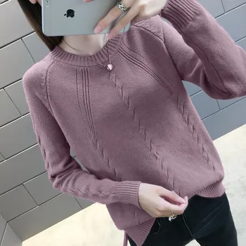 

Autumn Winter Knitted Sweater Women Pullover 2020 New Fashion Bottoming shirt Sweater Ladies jumpers Solid color Loose Women top