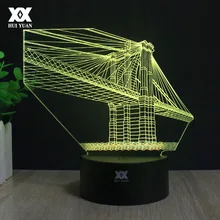 Светодиодный креативный 3D иллюзионный светильник, Золотой мост, ночник, новинка, пульт дистанционного управления, USB стол с домашним декором, лампа, подарок ребенку