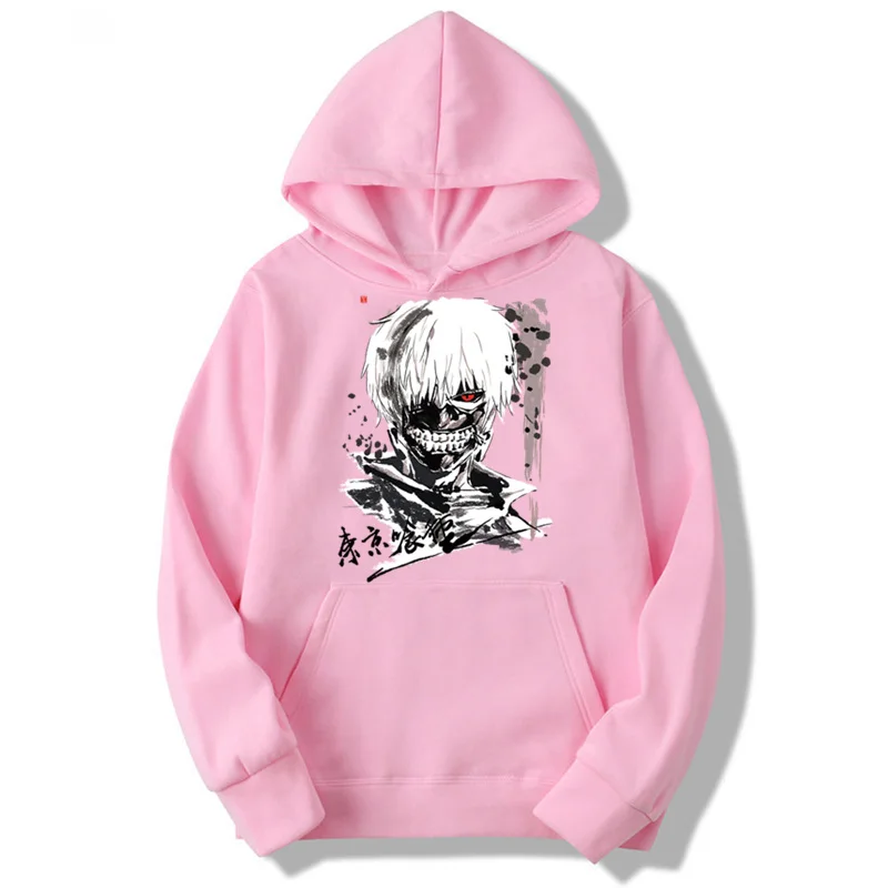 Tanie Rozmiar azjatycki tokio ghul z kapturem chłopcy bluzy z kapturem bluzy moda dla mężczyzn i kobiet japoński Anime klasyczne MWT091