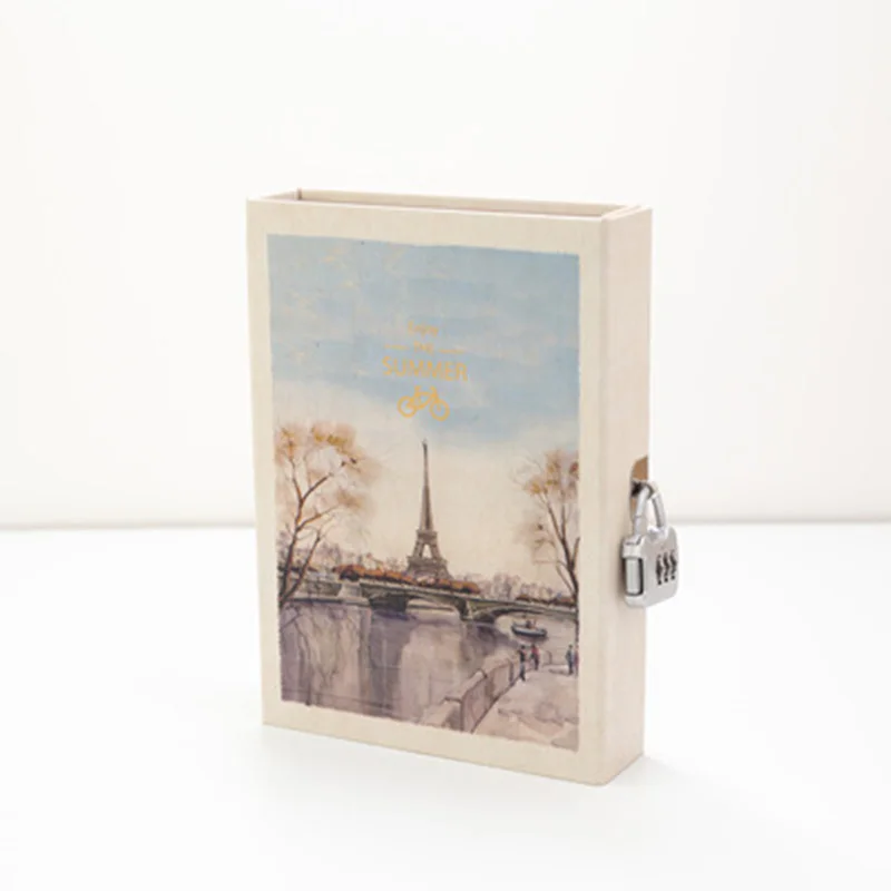 Illustration creative simple diary book with lock padded password book middle school student with notebook to send birthday gift