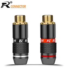 2 шт./1 пара Высокое качество RCA разъем позолоченный RCA штекер Гнездо аудио адаптер черный и красный в 1 пара динамик штекер