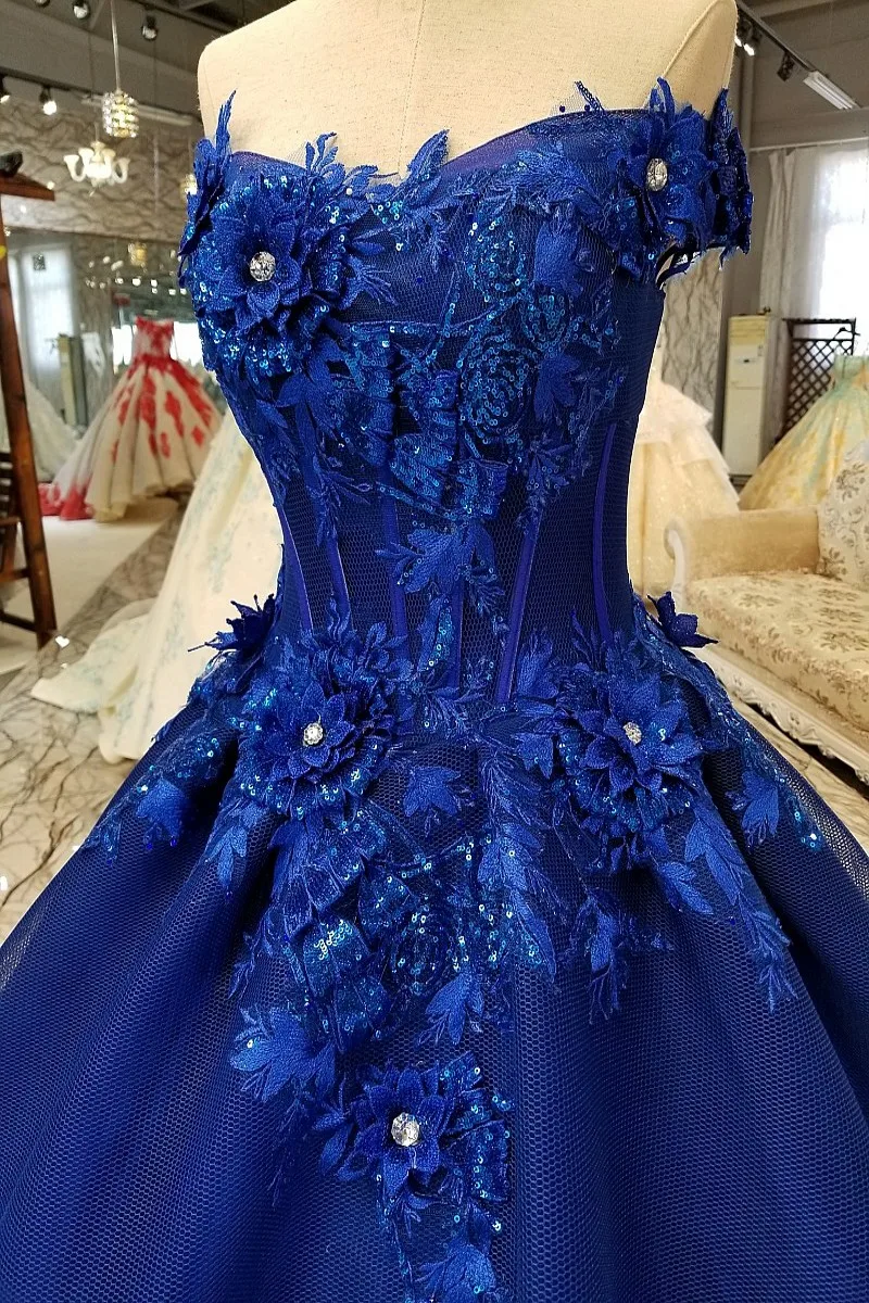 HSDYQ роскошные королевские синие свадебные платья с объемным цветком в пол Vestidos De Novia изумительное свадебное платье большое свадебное платье