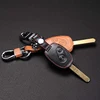 Genuine Leather Car Key Case Cover Key Chain Ring holder for Honda Accord Civic CRV Pilot Remote Key, 2 Buttons Protect cover ► Photo 3/6