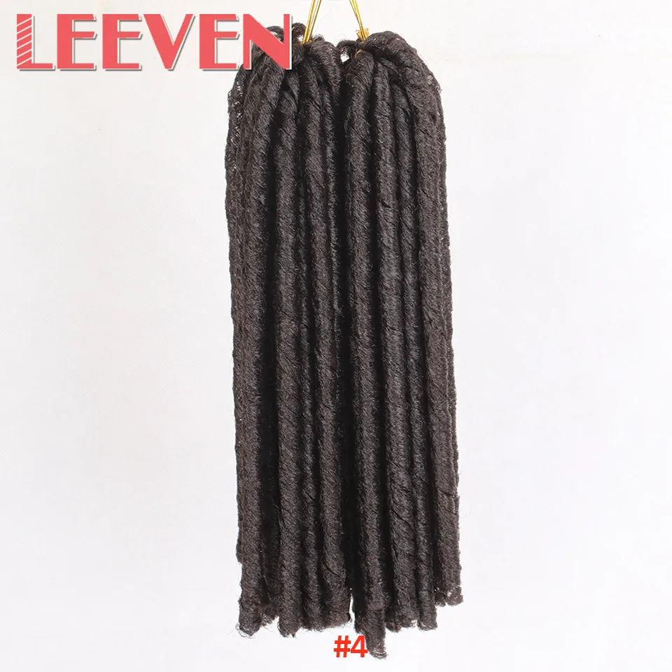 Leeven 14''30strand искусственные локоны в стиле Crochet косы инструменты для завивки волос Синтетические косички, мягкая страх пряди для наращивания волос высокое Температура волокна - Цвет: #4