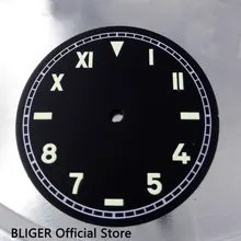 37,5 мм черный циферблат зеленый цифрами Циферблат подходит для приблизительный срок поставки: 6497 6498 ручной часового механизма движения D17